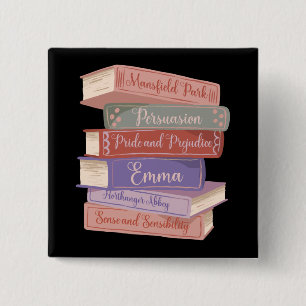 Bóton Quadrado 5.08cm Os Romances de Jane Austen V