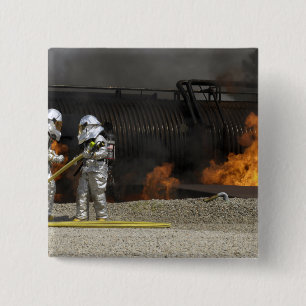 Bóton Quadrado 5.08cm Os sapadores-bombeiros neutralizam um fogo vivo