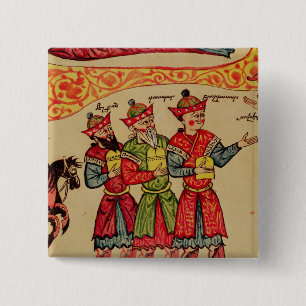 Bóton Quadrado 5.08cm Os três Magi, detalhe da natividade