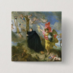 Bóton Quadrado 5.08cm Os votos do santo Aloysius de Gonzaga