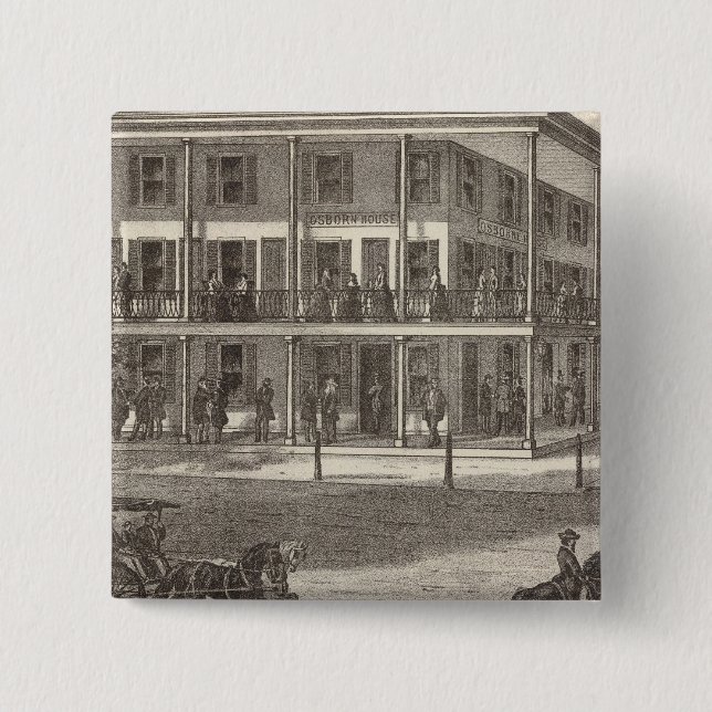 Bóton Quadrado 5.08cm Osborn House, Squan, NJ (Frente)