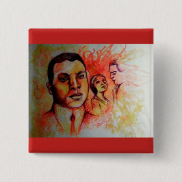 Bóton Quadrado 5.08cm Oscar Micheaux - botão preto do cinematógrafo