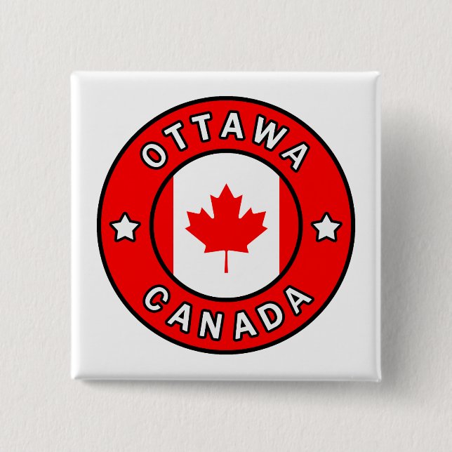 Bóton Quadrado 5.08cm Ottawa Canadá (Frente)
