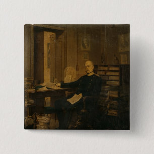 Bóton Quadrado 5.08cm Otto von Bismarck em seu estudo
