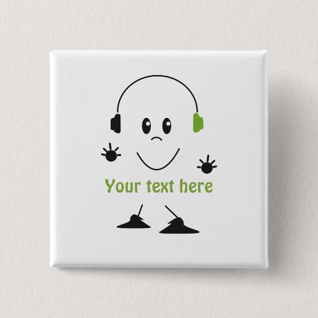 Bóton Quadrado 5.08cm Ouça o botão de música (Frente)