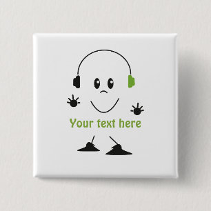 Bóton Quadrado 5.08cm Ouça o botão de música