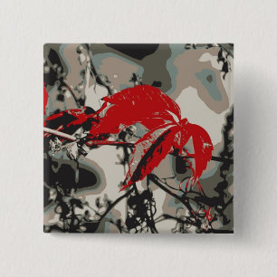 Bóton Quadrado 5.08cm Outono Vermelho
