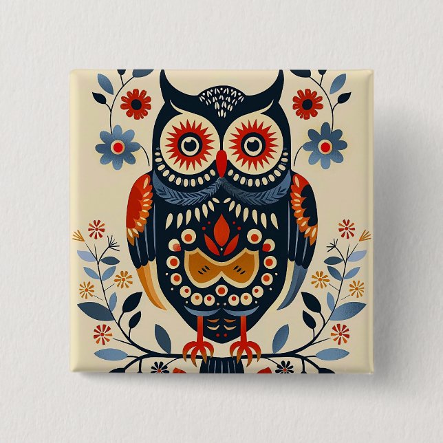 Bóton Quadrado 5.08cm Owl Poster (Frente)