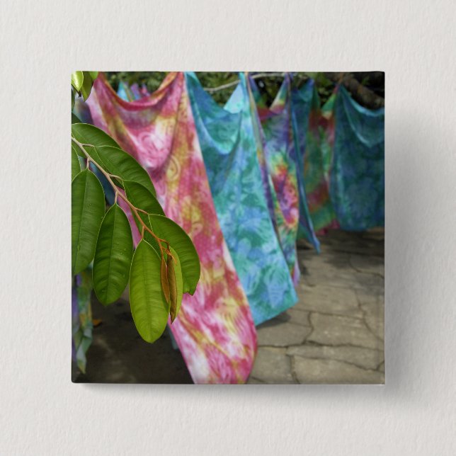 Bóton Quadrado 5.08cm Pacífico Sul, Polinésia Francesa, Sociedade (Frente)