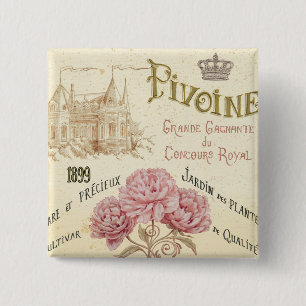 Bóton Quadrado 5.08cm Pacote floral da semente