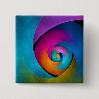 Bóton Quadrado 5.08cm Padrão Azul Cor-de-rosa Abstrato Floral Moderno #1