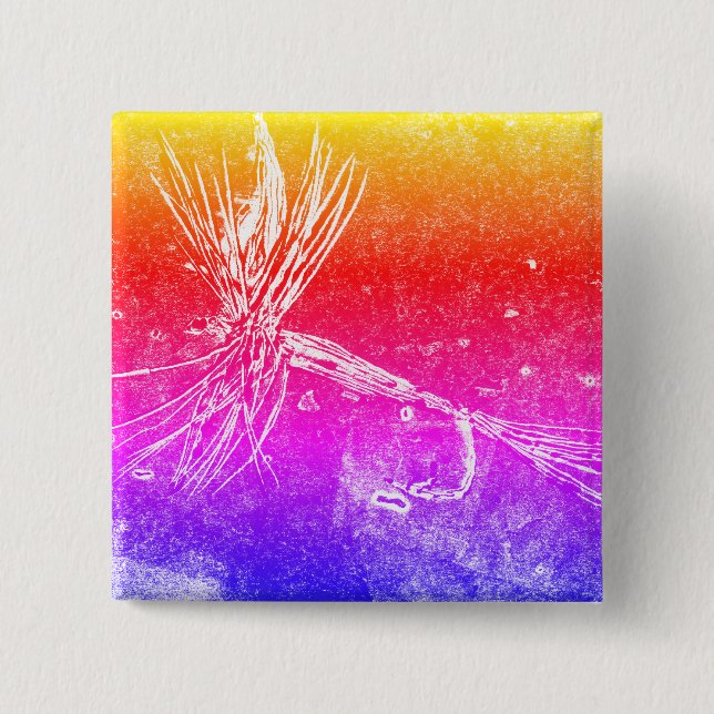 Bóton Quadrado 5.08cm Padrão clássico de moscas secas para a pesca de tr (Frente)