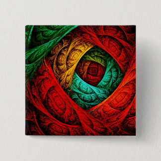 Bóton Quadrado 5.08cm Padrão Colorido de Arte Moderna Abstrato artística