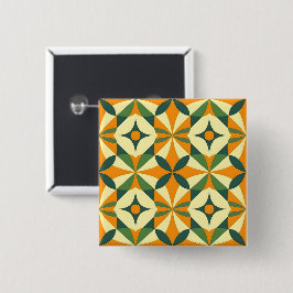 Bóton Quadrado 5.08cm Padrão contínuo retrô decorativo