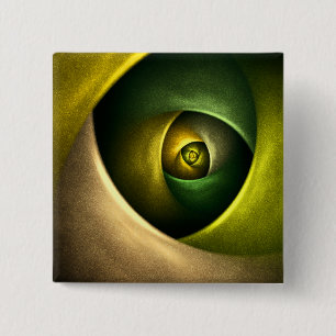 Bóton Quadrado 5.08cm Padrão de Abstrato de Arte Floral Moderna Verde #2