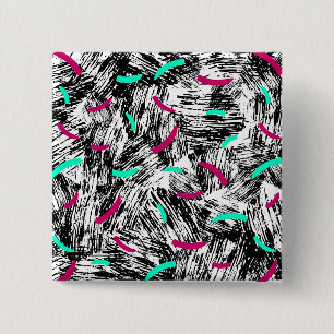 Bóton Quadrado 5.08cm Padrão de Abstrato moderno.