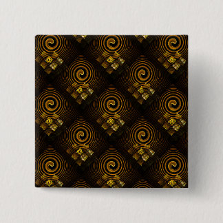 Bóton Quadrado 5.08cm Padrão de Arte Abstrato Boho Elegante Moderno Dour
