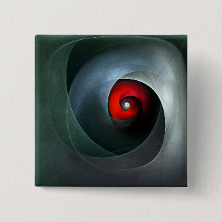 Bóton Quadrado 5.08cm Padrão de Arte Moderna Abstrato de Roteiro Vermelh