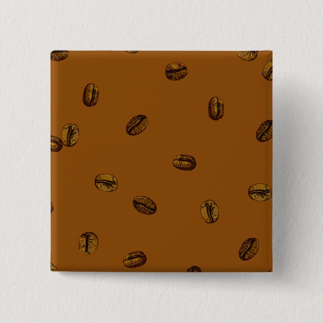 Bóton Quadrado 5.08cm Padrão De Bean De Café (Frente)