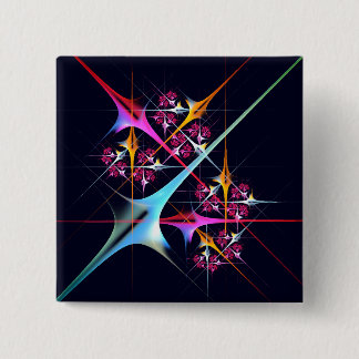 Bóton Quadrado 5.08cm Padrão de cor de Abstrato de arte moderna, cor-de-