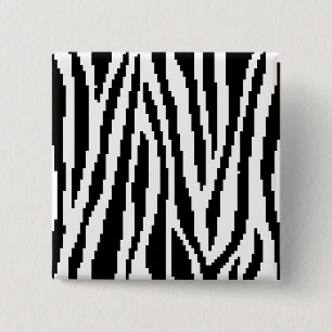 Bóton Quadrado 5.08cm Padrão de Design de impressão de pixel zebra de 