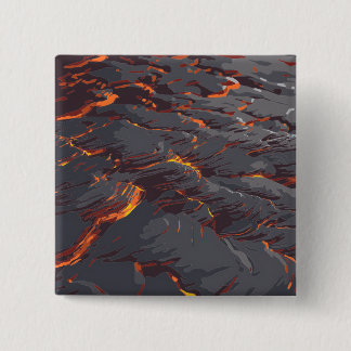 Bóton Quadrado 5.08cm Padrão de Fluxo de Lava
