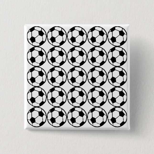 Bóton Quadrado 5.08cm Padrão de futebol (Frente)