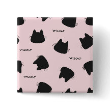 Padrão de Gato Preto Fofo Kitty Meow Rosa