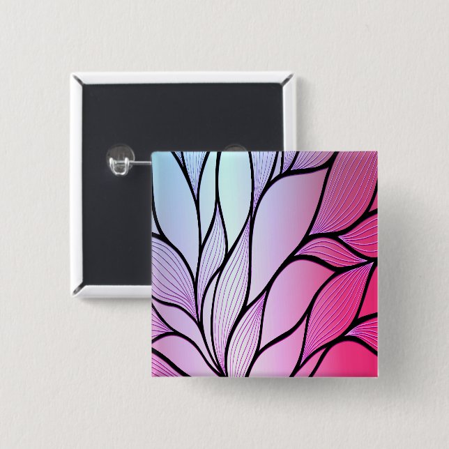 Bóton Quadrado 5.08cm Padrão de licença criativa pearlescente (Frente & Verso)