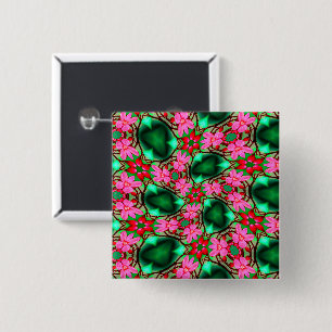 Bóton Quadrado 5.08cm Padrão de Rosa do deserto bonito