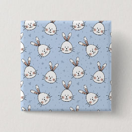 Bóton Quadrado 5.08cm Padrão do coelho coelho adorável