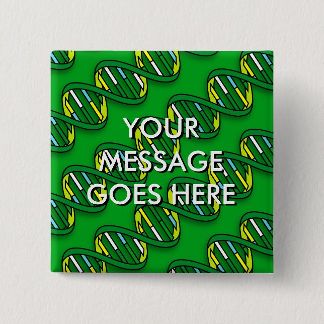 Bóton Quadrado 5.08cm Padrão do DNA (Frente)