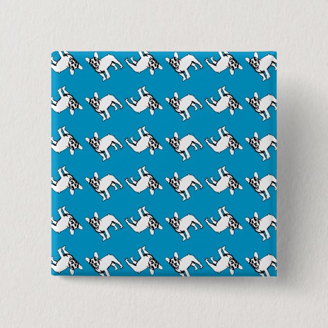 Bóton Quadrado 5.08cm Padrão Frenchie puro (Frente)