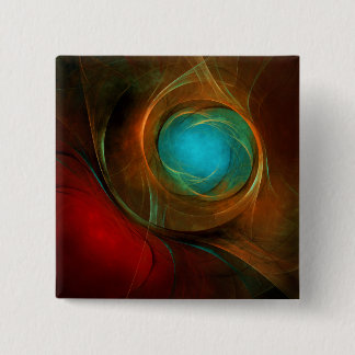 Bóton Quadrado 5.08cm Padrão Legal de Abstrato de Arte Fina Azul Moderna