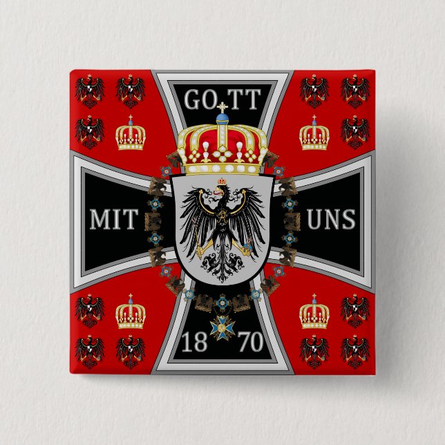 Bóton Quadrado 5.08cm Padrão real do rei de Prússia
