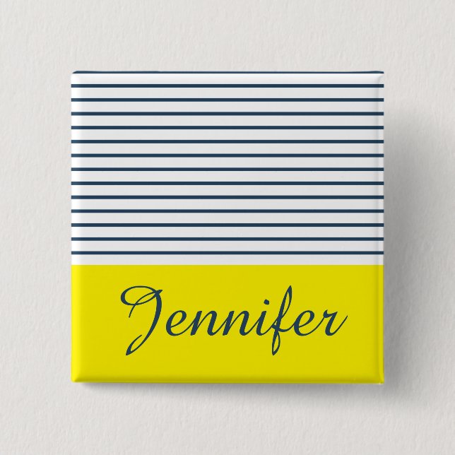 Bóton Quadrado 5.08cm Padrão striptep moderno (Frente)