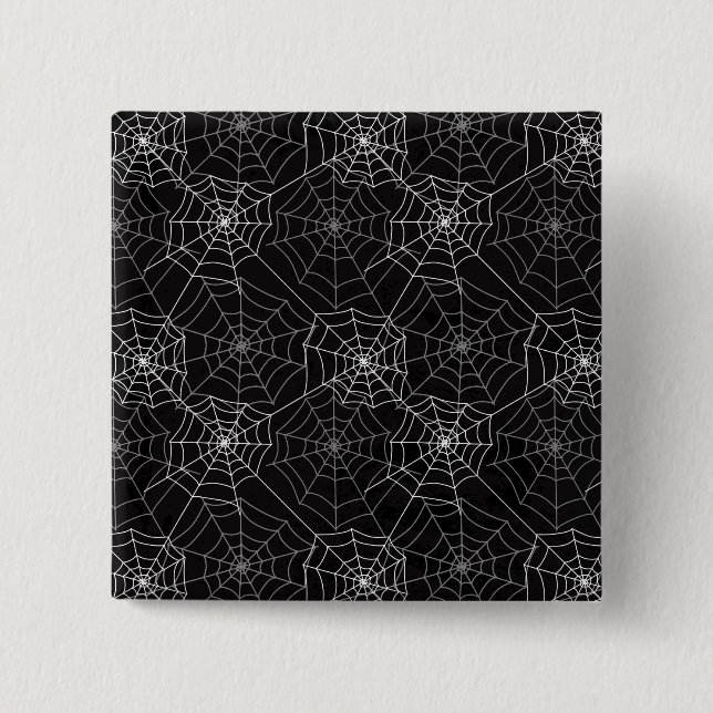 Bóton Quadrado 5.08cm Padrão Web de aranha do Halloween | Botao (Frente)