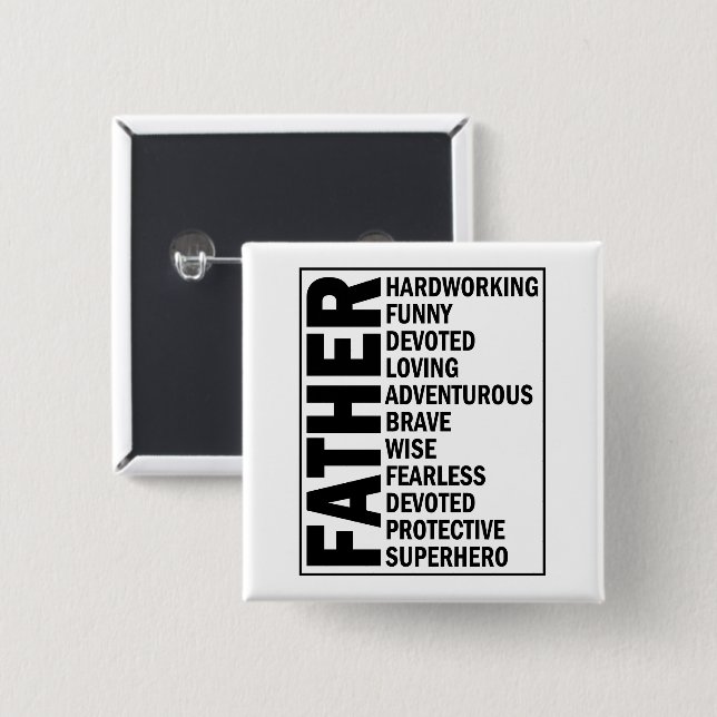 Bóton Quadrado 5.08cm Padre Adjetivo Dia de os pais Legal Definição (Frente & Verso)