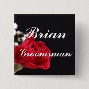 Bóton Quadrado 5.08cm Padrinho de casamento
