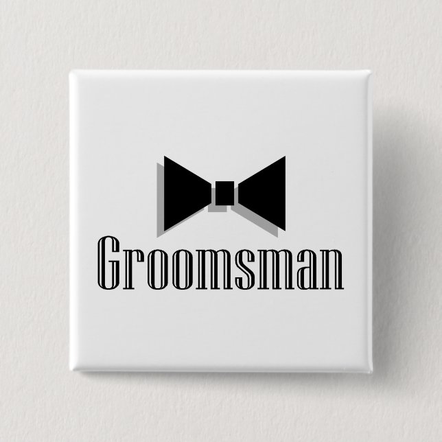 Bóton Quadrado 5.08cm Padrinho de casamento (Frente)