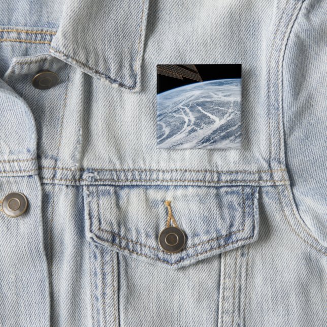 Bóton Quadrado 5.08cm Padrões De Nuvem A Sul Das Ilhas Aleutas. (In Situ)