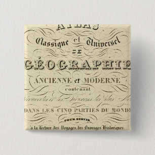 Bóton Quadrado 5.08cm Página Título Atlas Geografia clássica e univer
