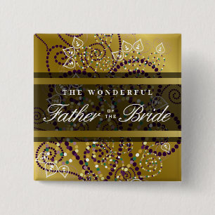 Bóton Quadrado 5.08cm PAI das espirais de Boho da NOIVA que Wedding o