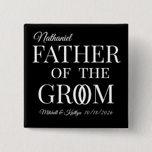 Bóton Quadrado 5.08cm Pai do Casamento do Groom