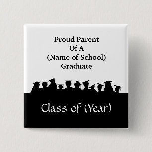 Bóton Quadrado 5.08cm Pai orgulhoso do botão graduado a personalizar