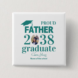 Bóton Quadrado 5.08cm Pai orgulhoso personalizado de formatura