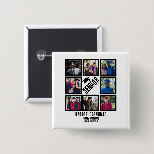Bóton Quadrado 5.08cm Pai personalizado da coleção de fotos do formando