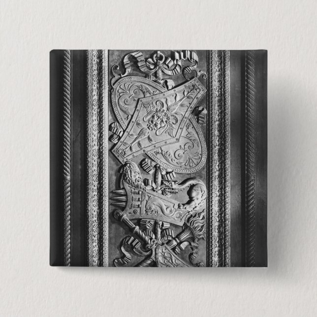 Bóton Quadrado 5.08cm Painel da porta, estilo de Henri II, c.1556 (Frente)