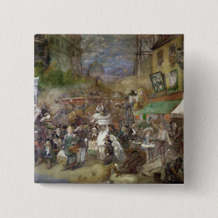 Bóton Quadrado 5.08cm Painel decorativo que descreve Paris