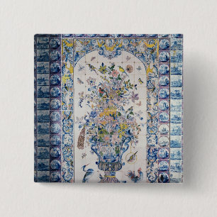 Bóton Quadrado 5.08cm Painel do azulejo de Delft do banheiro